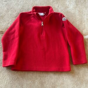 MONCLER ❤️ authentic red quarter zip fleece size kids 5.  Perfect condition